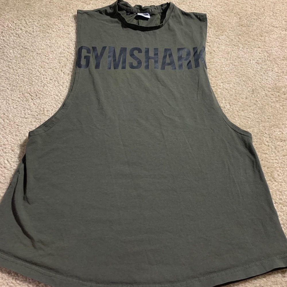 Army Green Gymshark Muscle Tank Top